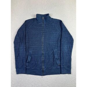 Boss Orange Hugo Boss Sweater Mens Large Blue Full Zip Knit Jacket Cardigan